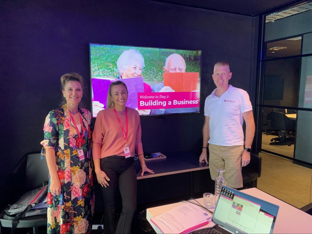 Amber Biesse, Co-CEO of Nurse Next Door Australia with Southern Gold Coast franchise partner Lauren Macdonald and Co-CEO of Nurse Next Door Australia Matt Fitton