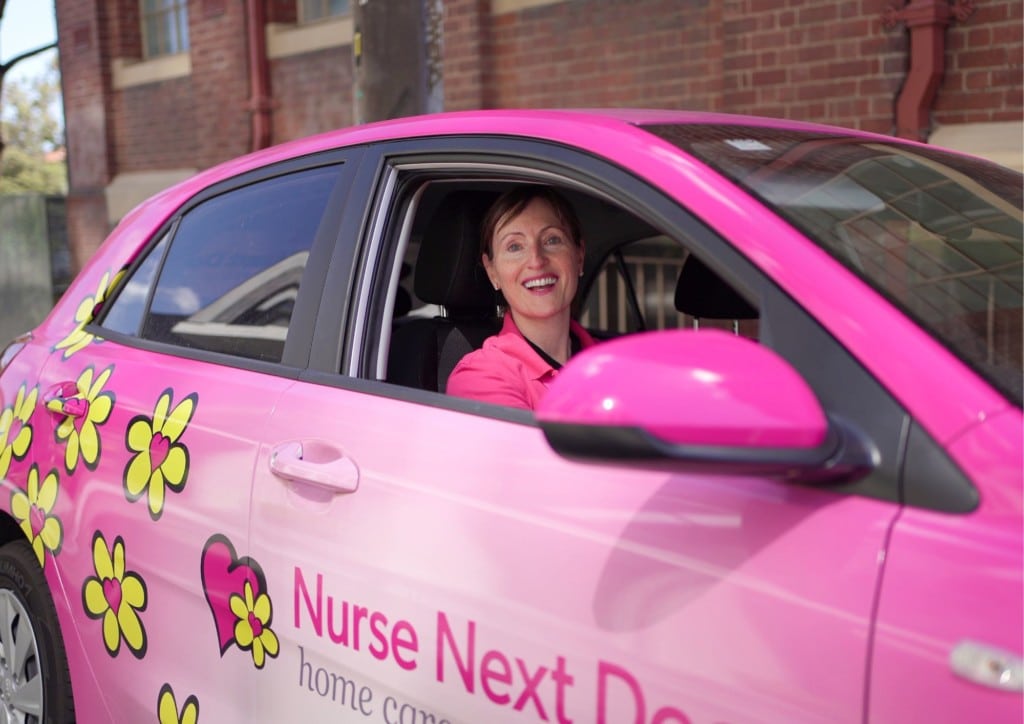Home Health Care Professional driving Nurse Next Door Car