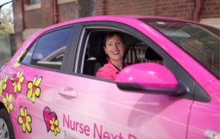 Home Health Care Professional driving Nurse Next Door Car